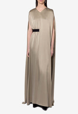 ROKSANDA Fyeris Caped-Overlay Belted Gown Green  2JZ5_H2356A-1_SAGE