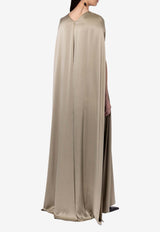 ROKSANDA Fyeris Caped-Overlay Belted Gown Green  2JZ5_H2356A-1_SAGE