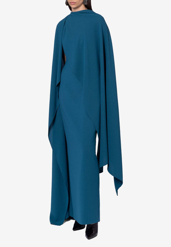 ROKSANDA Deena Draped Gown with Cape Green 2JZ5_H2358A-1_GREEN