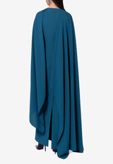 ROKSANDA Deena Draped Gown with Cape Green 2JZ5_H2358A-1_GREEN