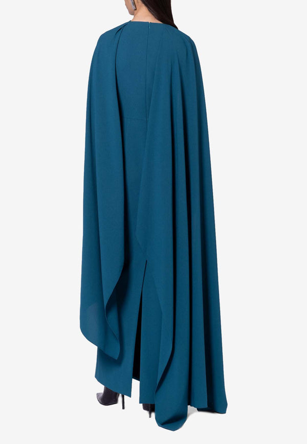 ROKSANDA Deena Draped Gown with Cape Green 2JZ5_H2358A-1_GREEN