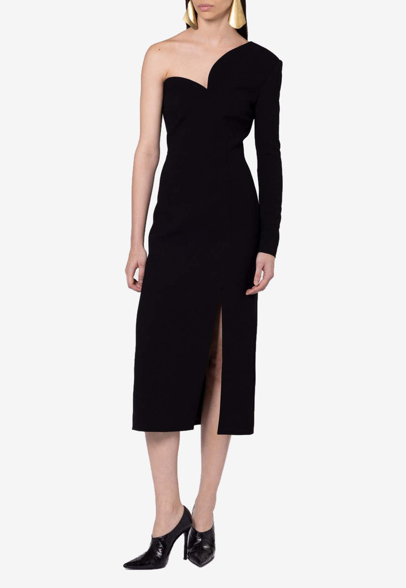 ROKSANDA Zahrah One-Shoulder Midi Dress Black 2JZ5_H2385A-1_BLACK