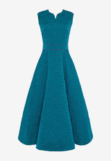 ROKSANDA Ridha Textured Flared Midi Dress Green 2JZ5_H2389A-1_GREEN