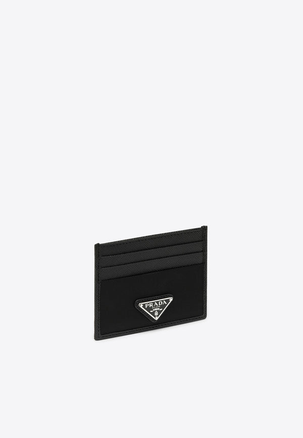 Prada Triangle Logo Saffiano Leather Cardholder Black 2MC0252DMH/P_PRADA-F0002