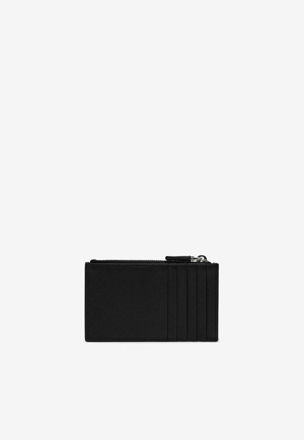 Prada Triangle Logo Zipped Wallet Black 2MC086QHH/P_PRADA-F0002