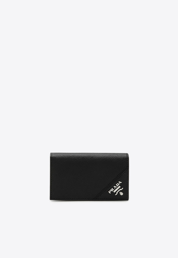 Prada Saffiano Leather Logo Cardholder Black 2MC122QME/R_PRADA-F0002