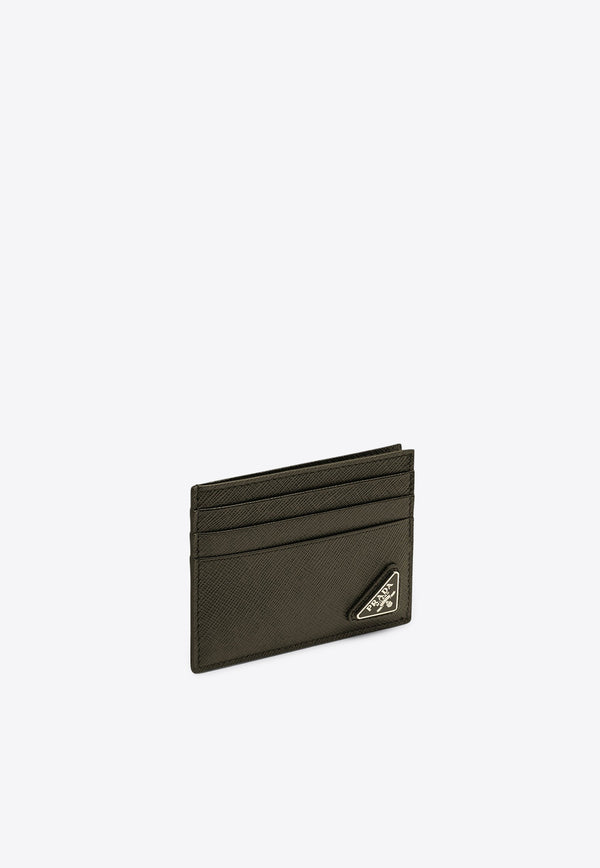 Prada Triangle Logo Cardholder in Saffiano Leather Black 2MC223QHH/P_PRADA-F0002