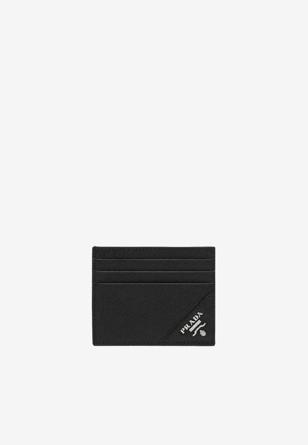 Prada Triangle Logo Saffiano Leather Cardholder Black 2MC223QME/S_PRADA-F0002
