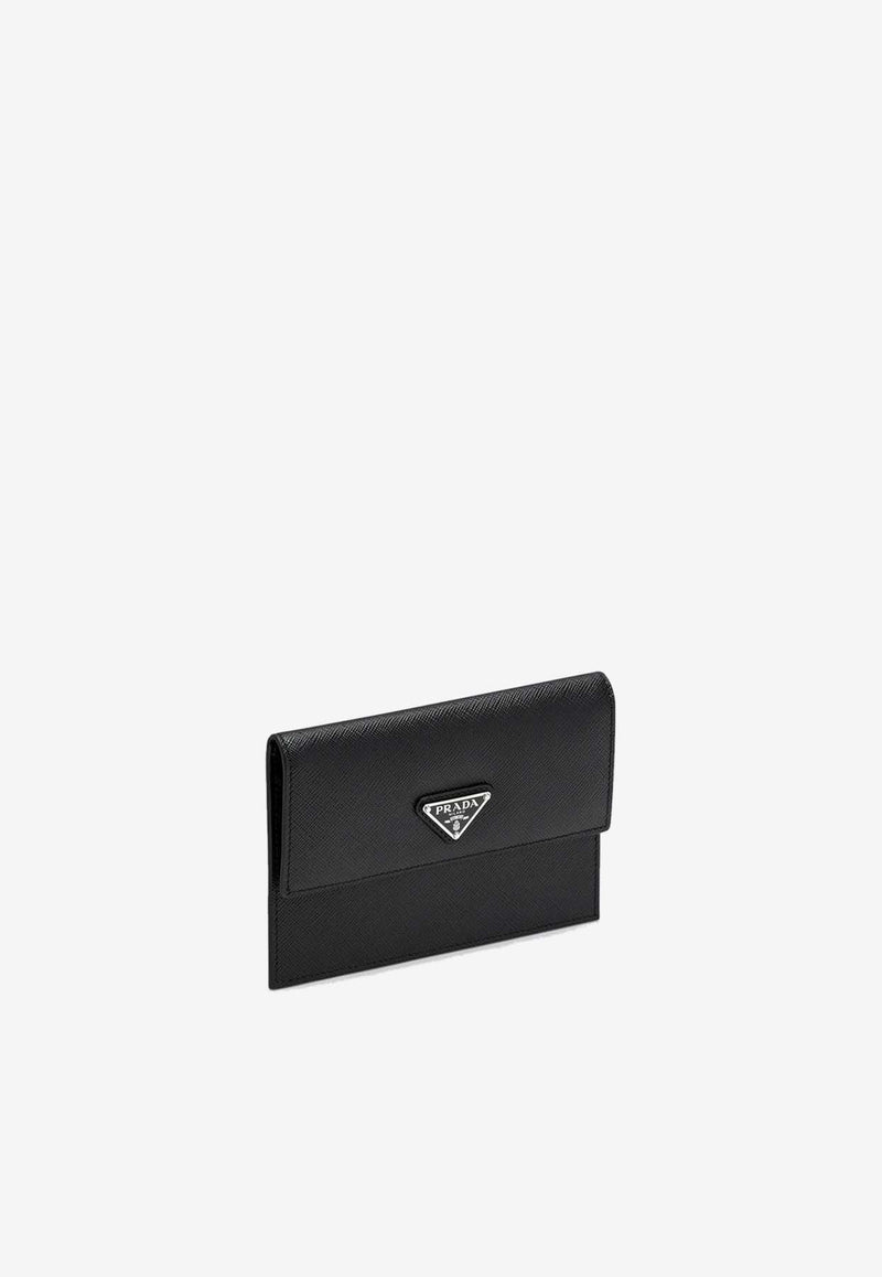 Prada Triangle Logo Saffiano Leather Wallet Black 2MF032QHH/P_PRADA-F0002