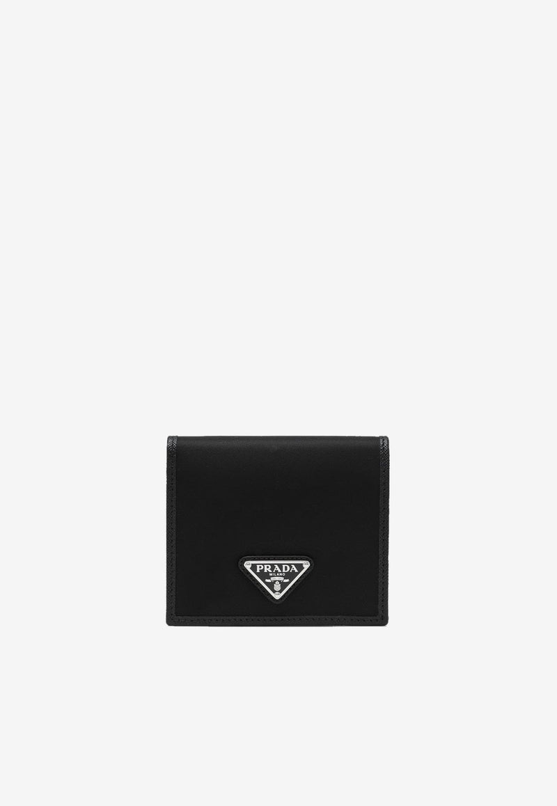 Prada Triangle Logo Bi-Fold Leather Wallet Black 2MO0042DMH/R_PRADA-F0002