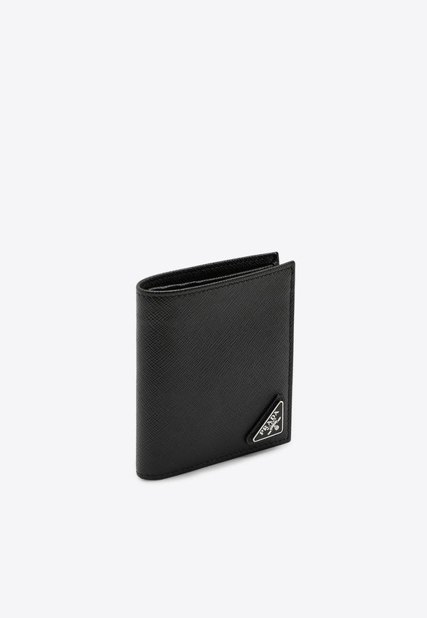 Prada Triangle Logo Saffiano Leather Wallet Black 2MO004QHH/P_PRADA-F0002