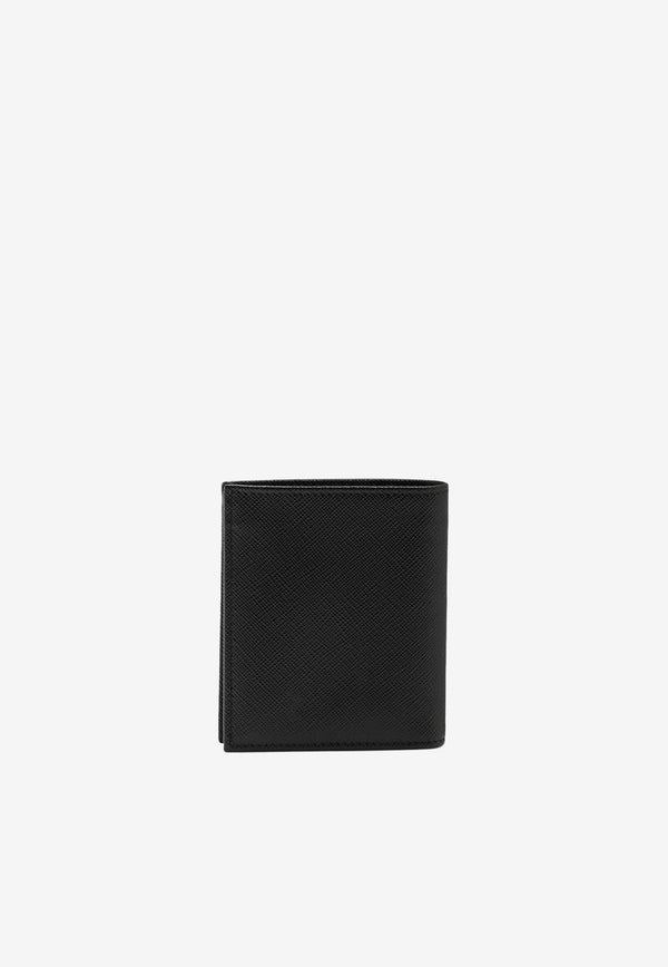 Prada Triangle Logo Saffiano Leather Bi-Fold Wallet Black 2MO004QHH/Q_PRADA-F0002