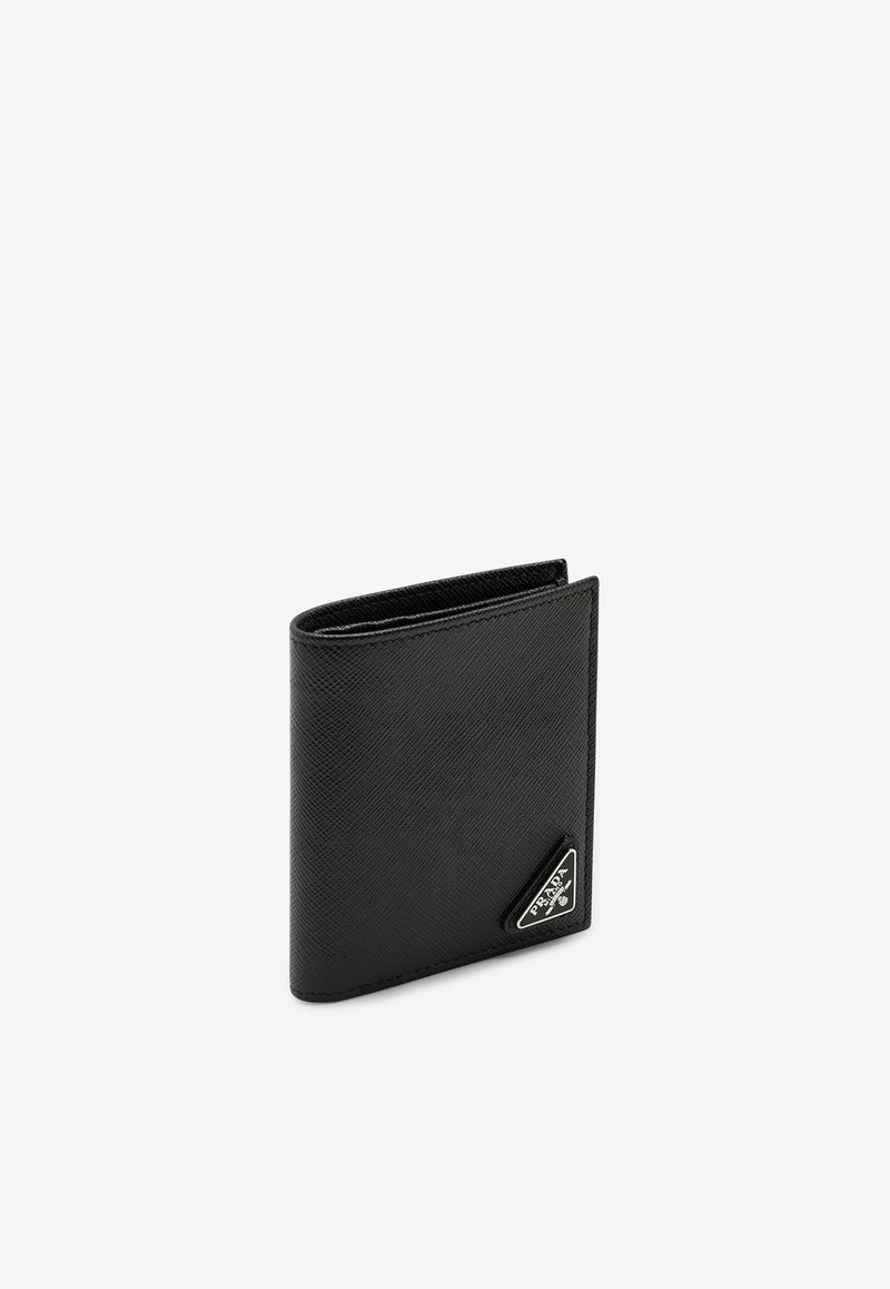 Prada Triangle Logo Bi-Fold Wallet Black 2MO004QHH/R_PRADA-F0002