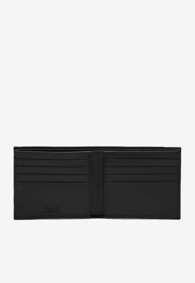 Prada Triangle Logo Saffiano Leather Wallet Black 2MO513QHH/Q_PRADA-F0002