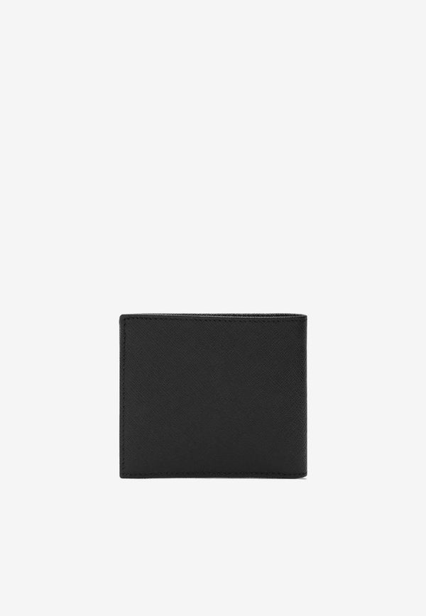 Prada Triangle Logo Saffiano Leather Bi-Fold Wallet Black 2MO513QHH/S_PRADA-F0002