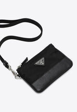 Prada Re-Nylon and Saffiano Coin Purse Black 2MR0412DMH/P_PRADA-F0002