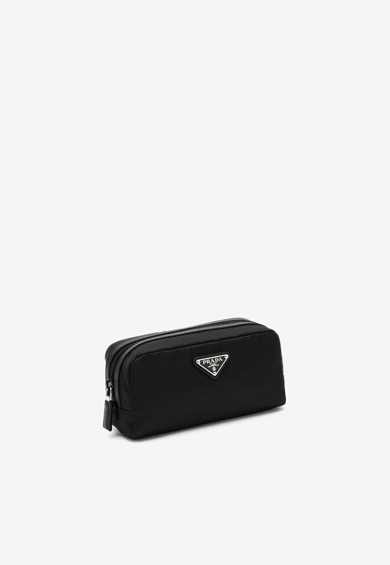 Prada Triangle Logo Re-Nylon Pouch Bag Black 2NA0452DMH/O_PRADA-F0002