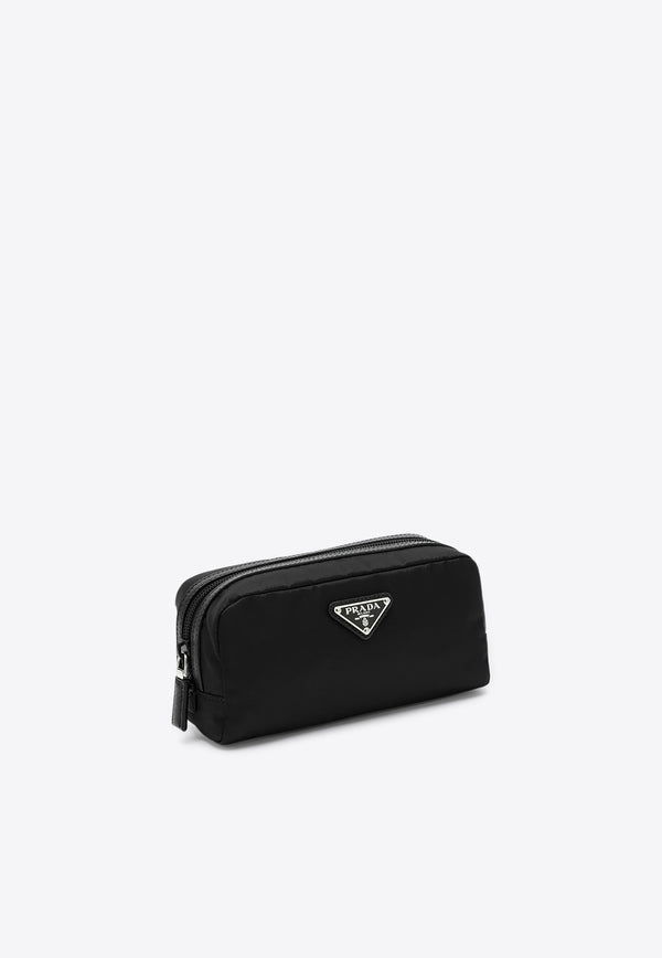 Prada Triangle Logo Zipped Pouch Black 2NA0452DMH/S_PRADA-F0002