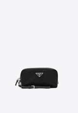 Prada Re-Nylon and Brushed Leather Pouch Bag Black 2NE063789/O_PRADA-F0002