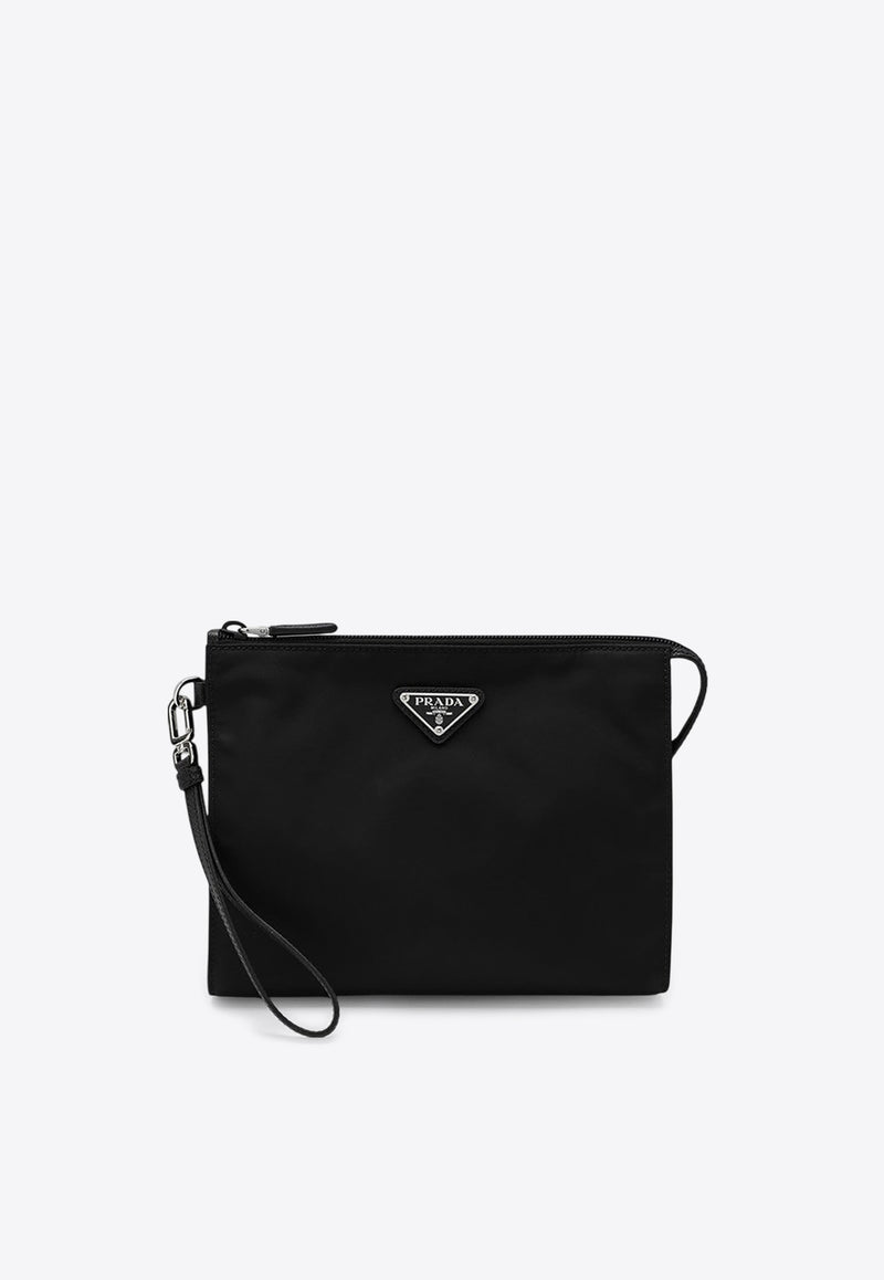 Prada Triangle Logo Pouch Bag Black 2NE7892DMH/R_PRADA-F0002