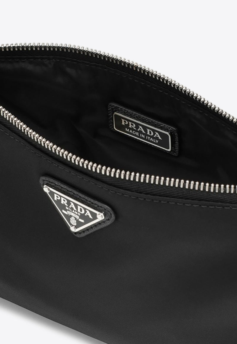 Prada Re-Nylon and Saffiano Leather Pouch Bag Black 2NH0042DMH/O_PRADA-F0002