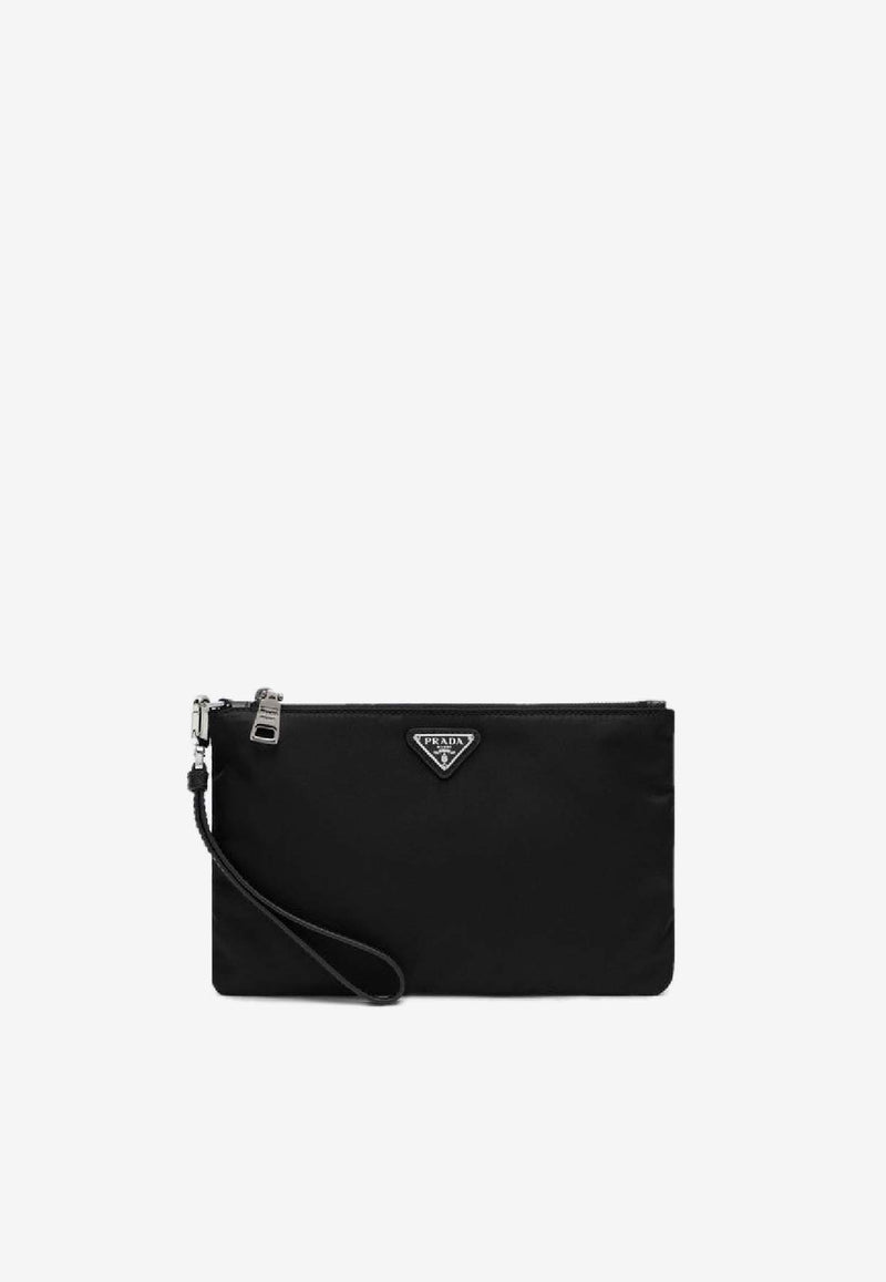 Prada Triangle Logo Pouch Bag Black 2NH0042DMH/S_PRADA-F0002
