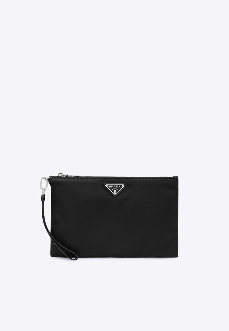 Prada Small Saffiano Leather Pouch Black 2NH0062DMH/R_PRADA-F0002