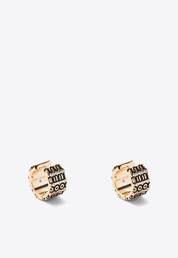 Marc Jacobs Monogram Engraved Hoop Earrings 2P3JER001J15GOLD