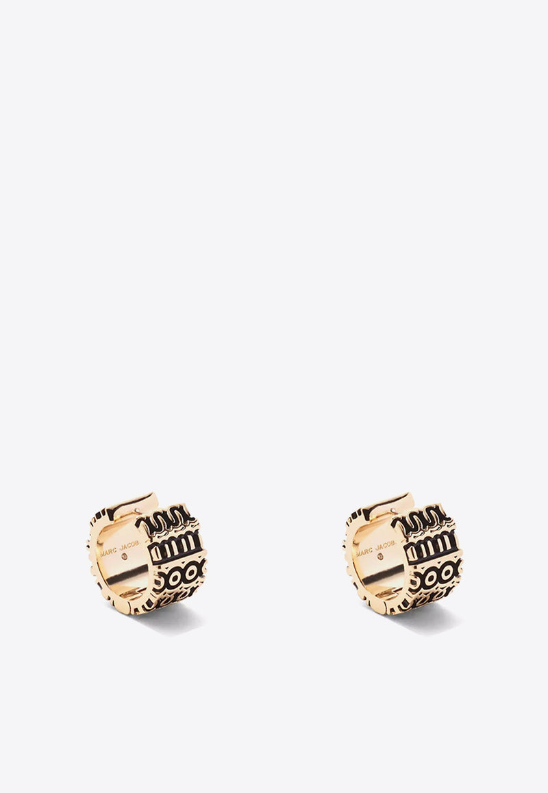 Marc Jacobs Monogram Engraved Hoop Earrings 2P3JER001J15GOLD