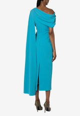 ROKSANDA Maite One-Shoulder Draped Midi Dress Blue 2PL6_H2213B-4_BLUE