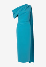 ROKSANDA Maite One-Shoulder Draped Midi Dress Blue 2PL6_H2213B-4_BLUE
