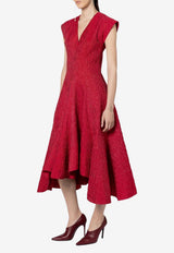 ROKSANDA Sapha Textured Crepe Midi Dress Red 2PL6_H2404C-1_RED