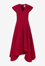 ROKSANDA Sapha Textured Crepe Midi Dress Red 2PL6_H2404C-1_RED
