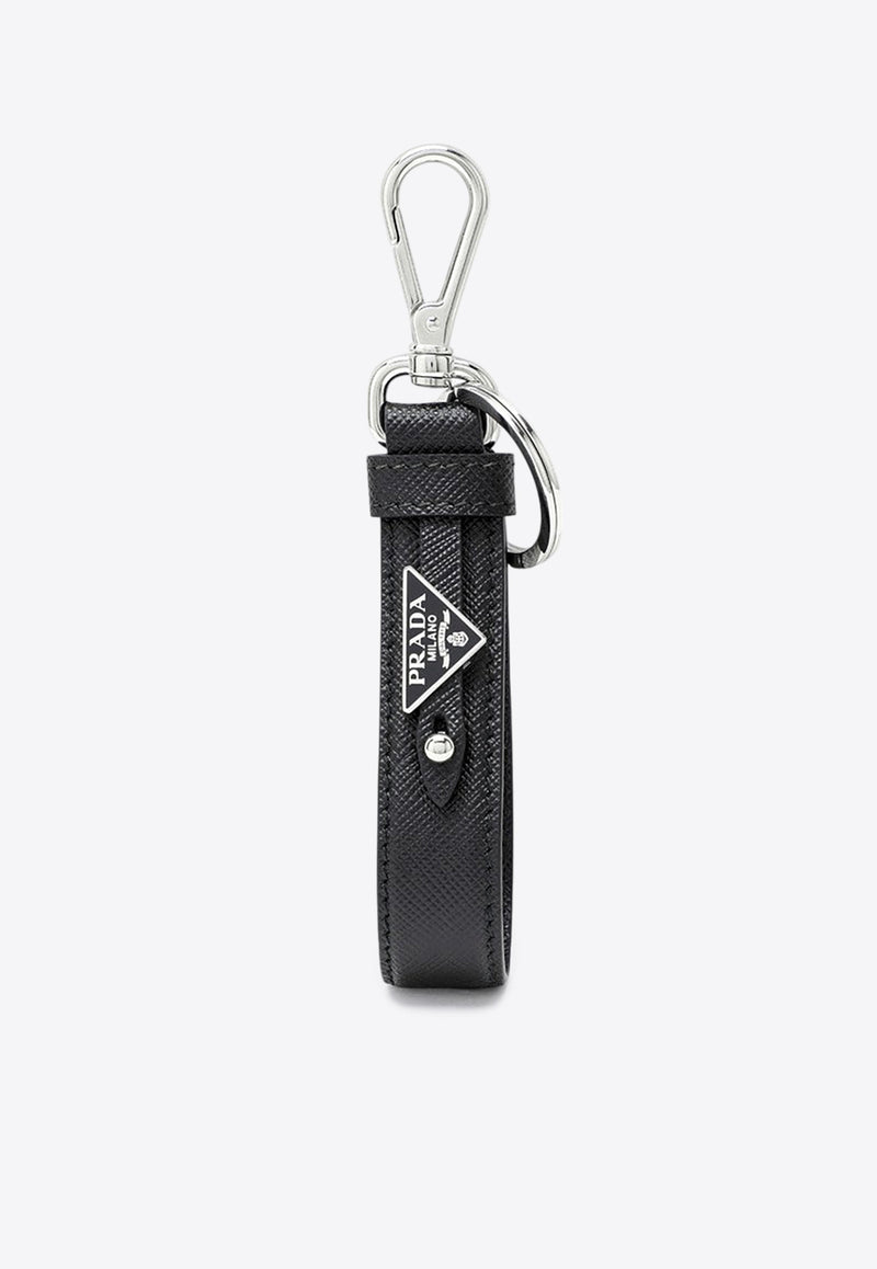 Prada Saffiano Leather Logo Keychain Black 2PP68T053/P_PRADA-F0002