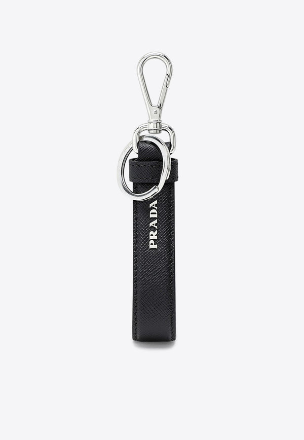 Prada Saffiano Leather Logo Keychain Black 2PP68T053/P_PRADA-F0002