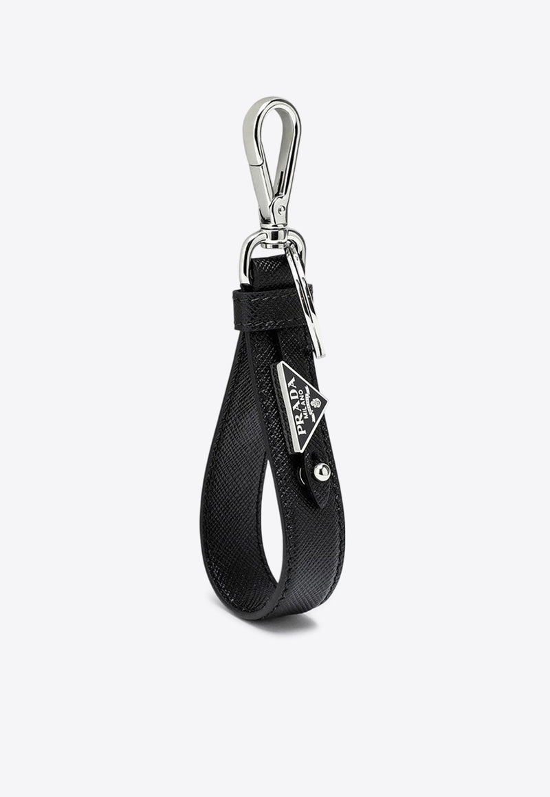 Prada Saffiano Leather Logo Keychain Black 2PP68T053/P_PRADA-F0002