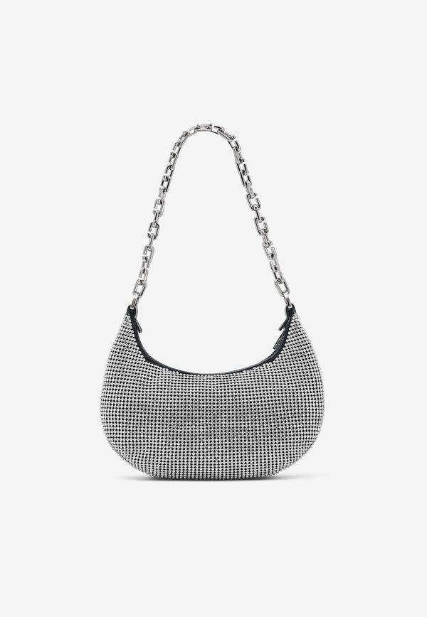 Marc Jacobs Small Curve Crystal-Embellished Shoulder Bag 2R3HSH056H01SILVER