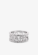 Marc Jacobs Monogram Crystal-Embellished Ring 2R3JRN001J82SILVER