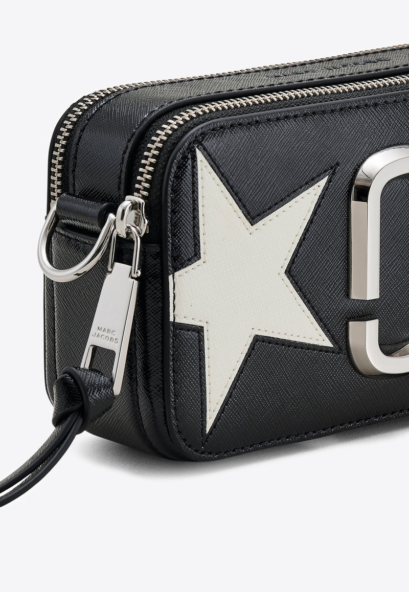 Marc Jacobs Snapshot Star Patchwork Leather Crossbody Bag Black 2R4HCR013H02-005_BLACK WHIT