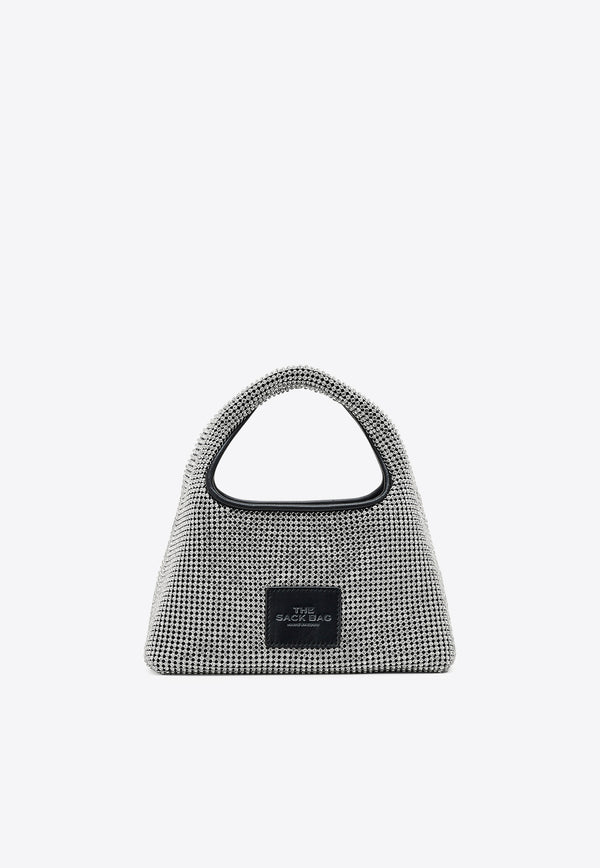 Marc Jacobs Mini Sack Rhinestone Embellished Shoulder Bag Silver 2R4HSH018H03-991_SILVER