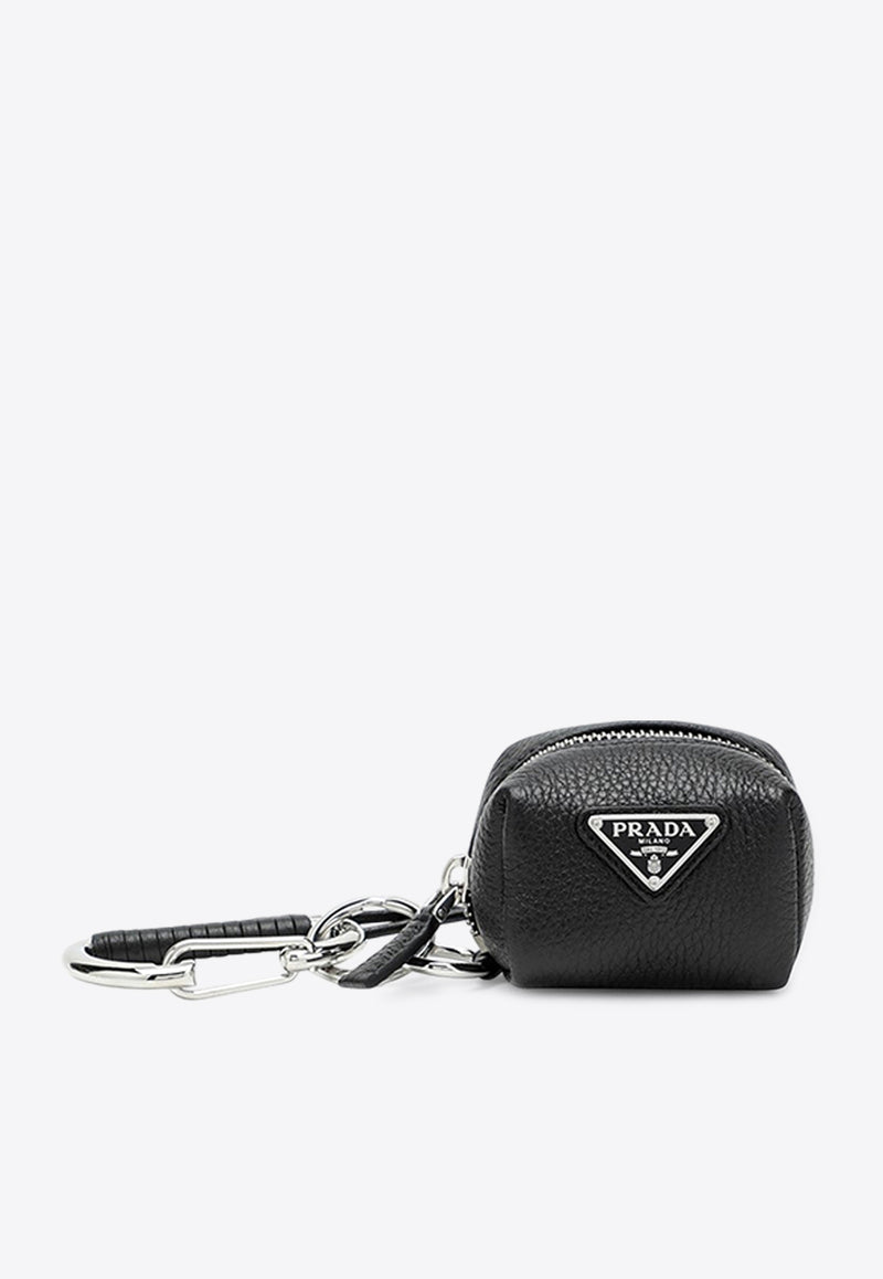 Prada Triangle Logo Leather Bag Charm Black 2TL5472BBE/R_PRADA-F0002