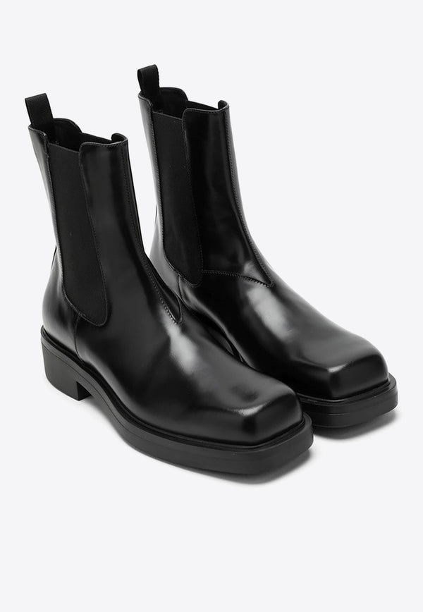 Prada Beatles Ankle Leather Boots 2UG006G000B4L/L_PRADA-F0002 Black