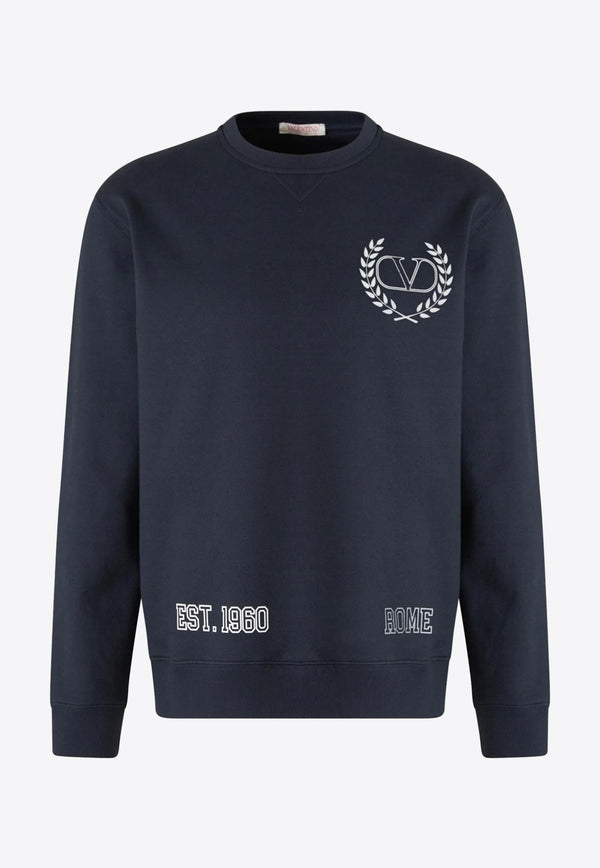 Valentino Logo-Printed Pullover Sweatshirt 2V3MF14M93NNAVY