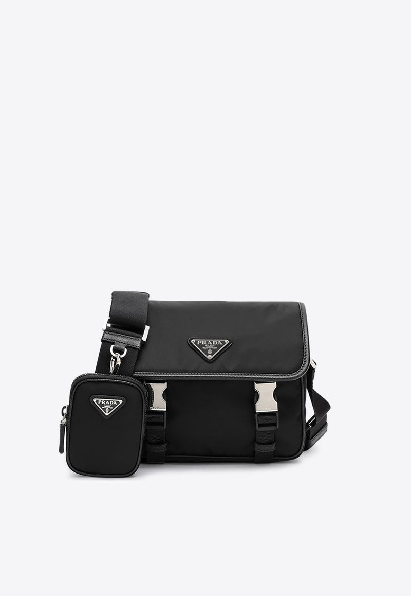 Prada Triangle Logo Messenger Bag Black 2VD034XOP2DMH/P_PRADA-F0002