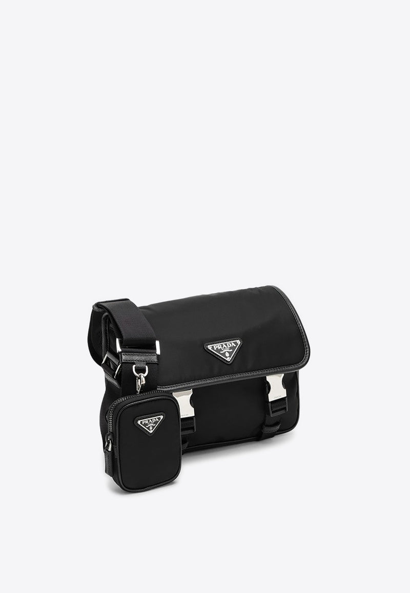 Prada Triangle Logo Messenger Bag Black 2VD034XOP2DMH/P_PRADA-F0002