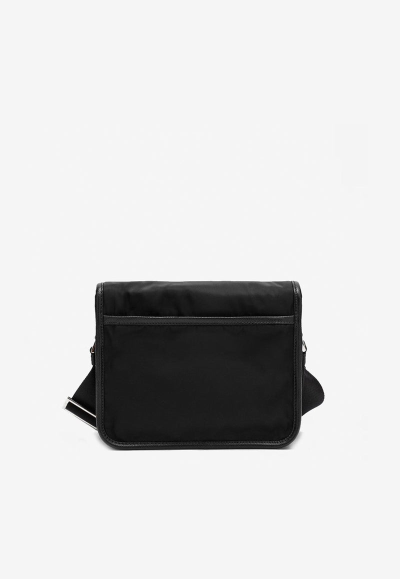 Prada Triangle Logo Messenger Bag with Removable Pouch Black 2VD034XOP2DMH/Q_PRADA-F0002