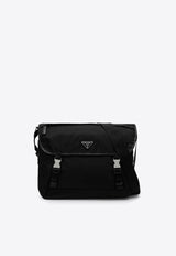 Prada Re-Nylon and Saffiano Messenger Bag Black 2VD052KOH2DMG/Q_PRADA-F0002