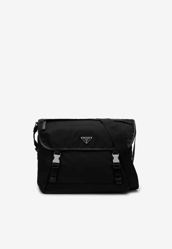 Prada Triangle Logo Nylon Messenger Bag Black 2VD052KOH2DMG/P_PRADA-F0002