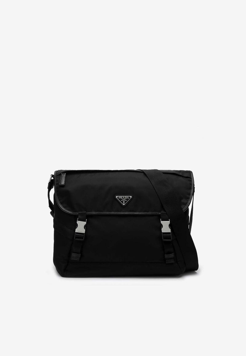 Prada Triangle Logo Nylon Messenger Bag Black 2VD052KOH2DMG/P_PRADA-F0002