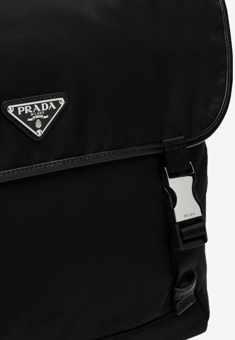 Prada Triangle Logo Nylon Messenger Bag Black 2VD052KOH2DMG/P_PRADA-F0002